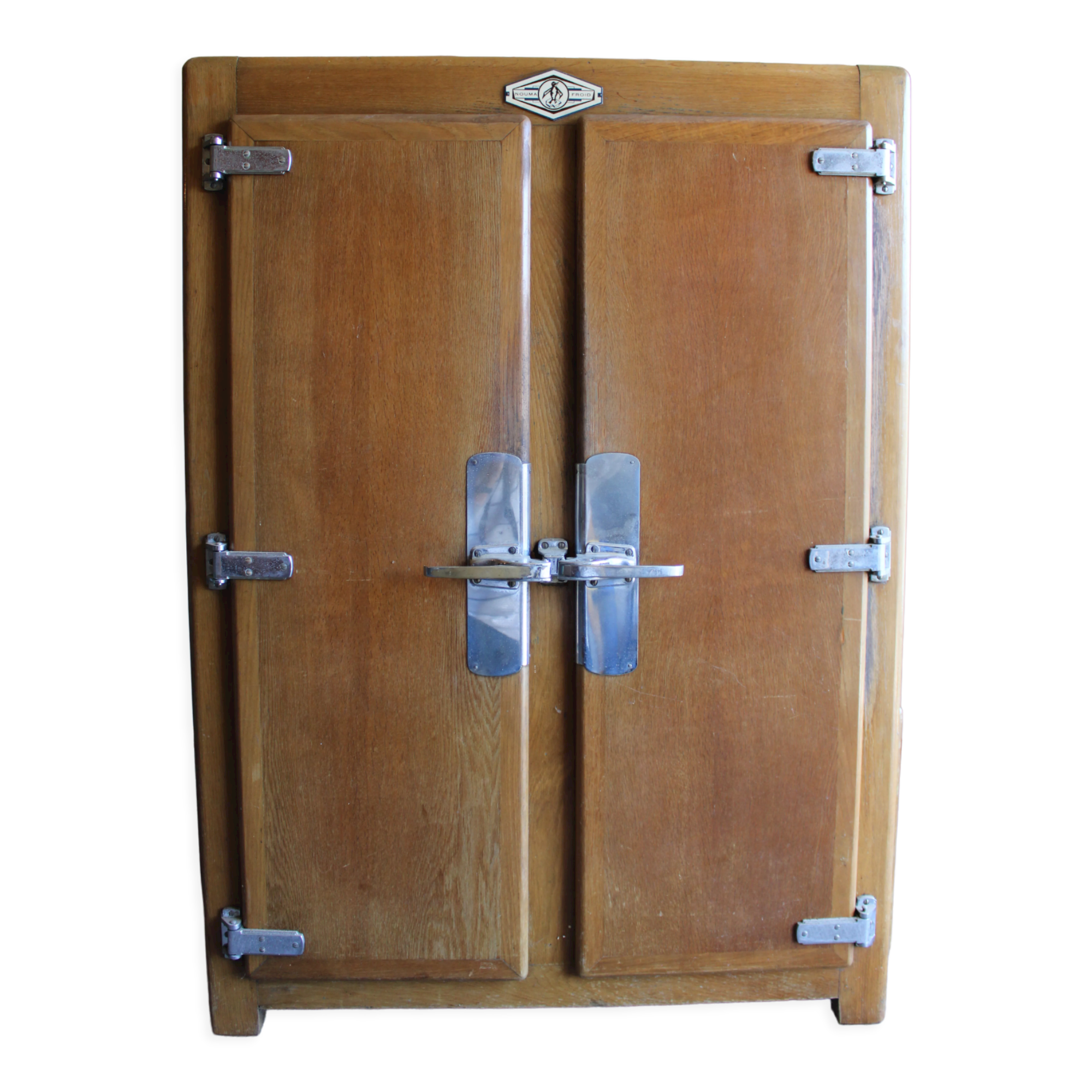 Vintage wooden refrigerator cabinet 2 doors