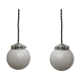Lot 2 vintage opaline hanging lamps