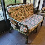 Rattan bench canapé