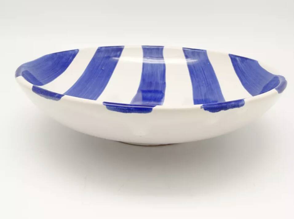 Blue and white ceramic soup plate