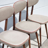 Set of 3 Baumann chairs model 732g2, bistro chair, wooden chair and vinyl fabric, kitchen, retro
