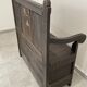 Chest bench in natural wood carved with Gothic motifs