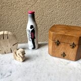 Jewelry box french craft work vintage 60 oak blond lily flower