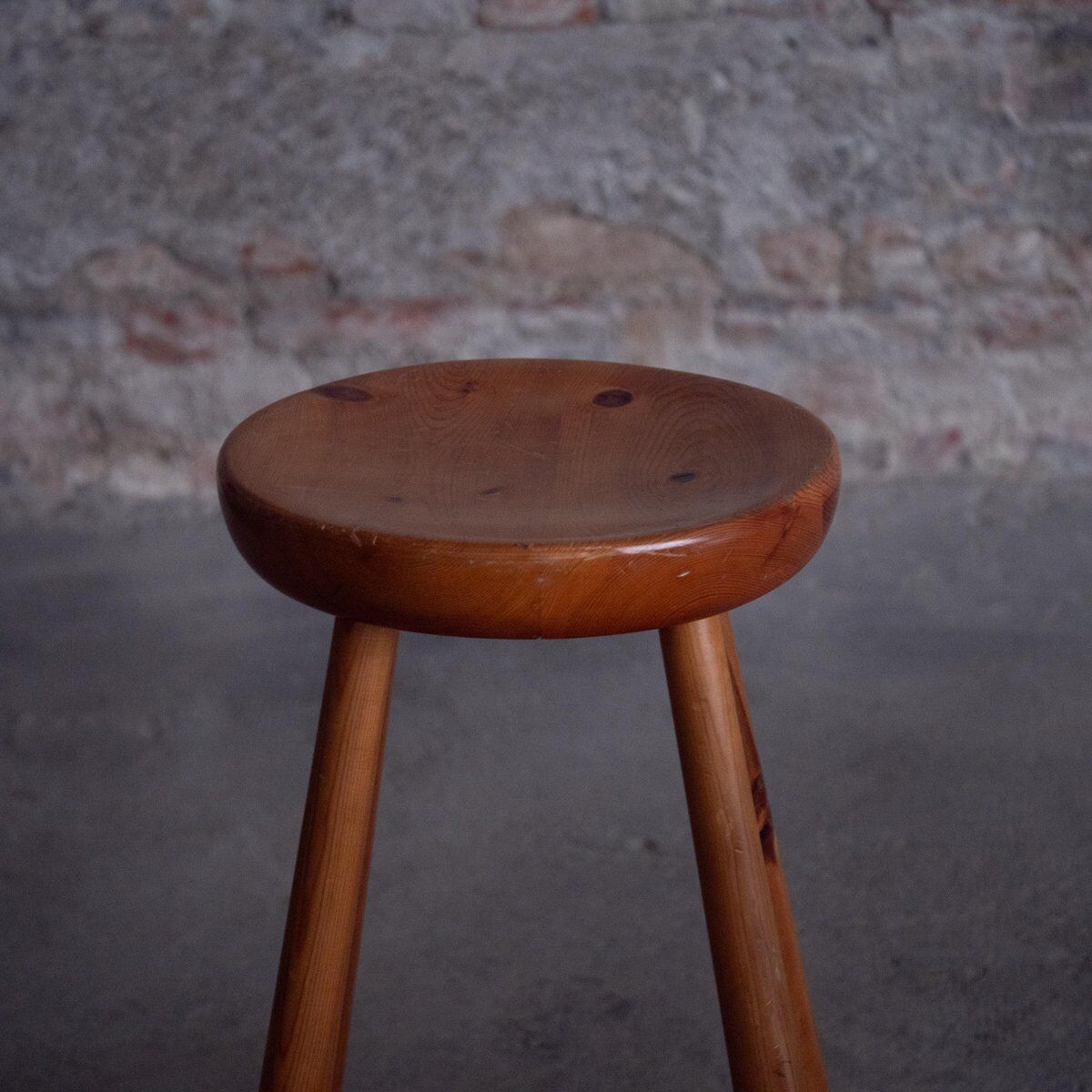 Pair of beech counter stools, 1960