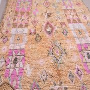 Peach Vintage Moroccan Rug 182 x 348 cm - Berber Wool Rug For Living Room