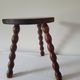 Brutalist stool turned wooden feet