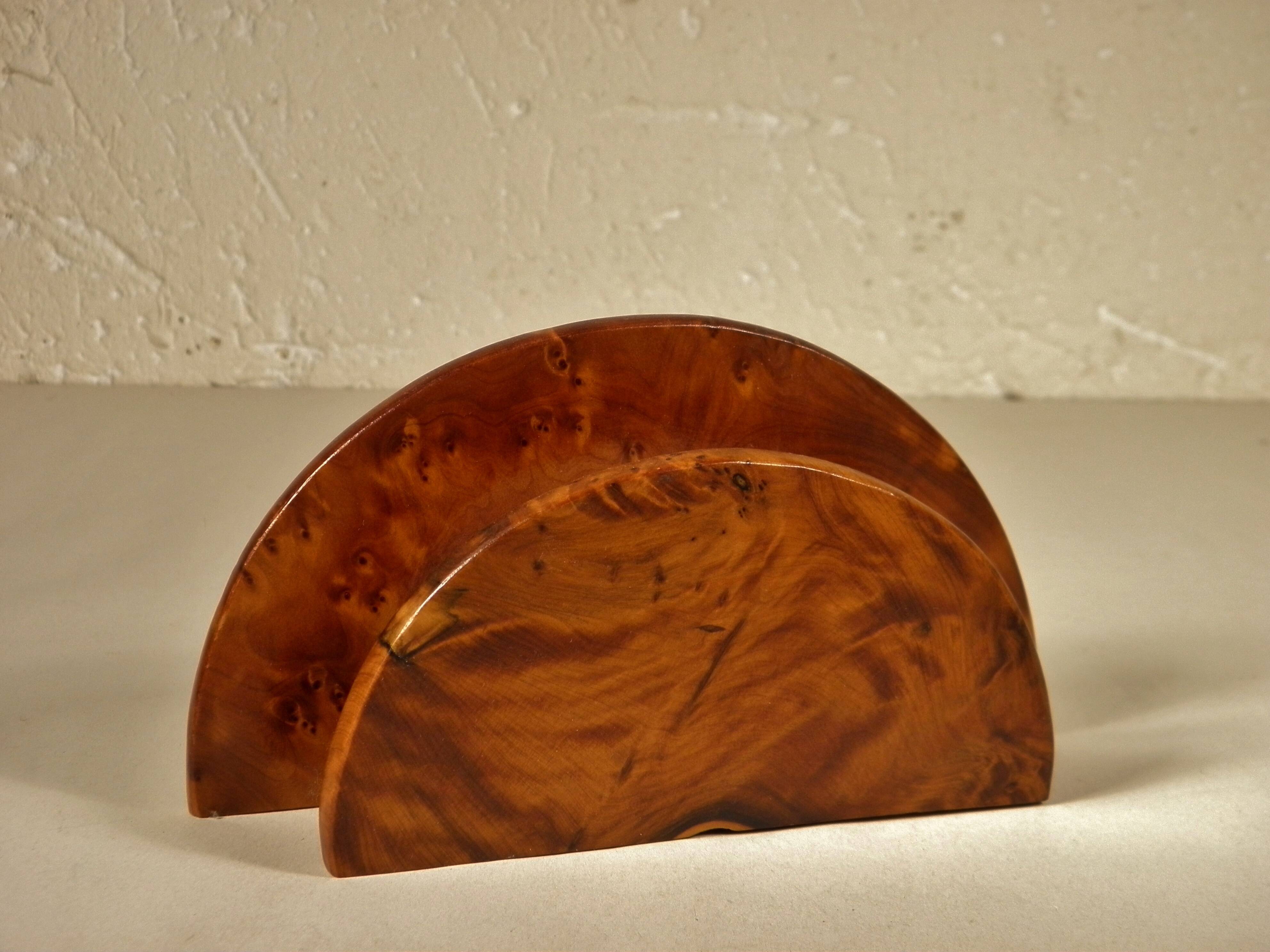 Thuja burl pencil holder