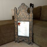 Vintage 80s Moorish style hand painted mirror