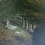 Oil on panel, signed Lataste, 19th century. Mountain