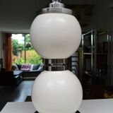 Delmas lamp base in white metal and chrome from the 70s
