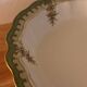Green Limoges porcelain serving dish with gilt trim