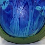 Vase en grès émaillé, à décor floral, signé e. lachenal – fin xixe