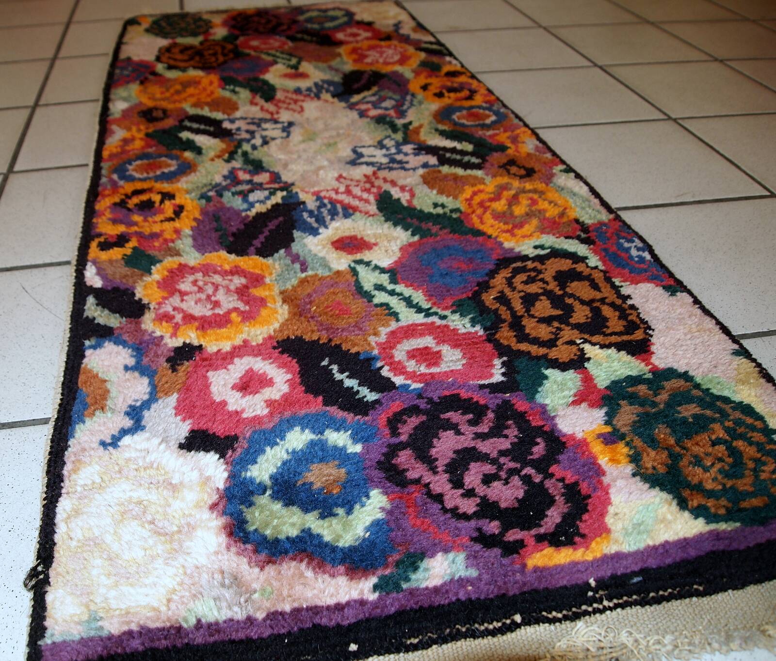 Tapis Antique Art Déco Français en Laine, Années 1920, Élégance Intemporell