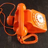 Vintage phone with orange dial 70's