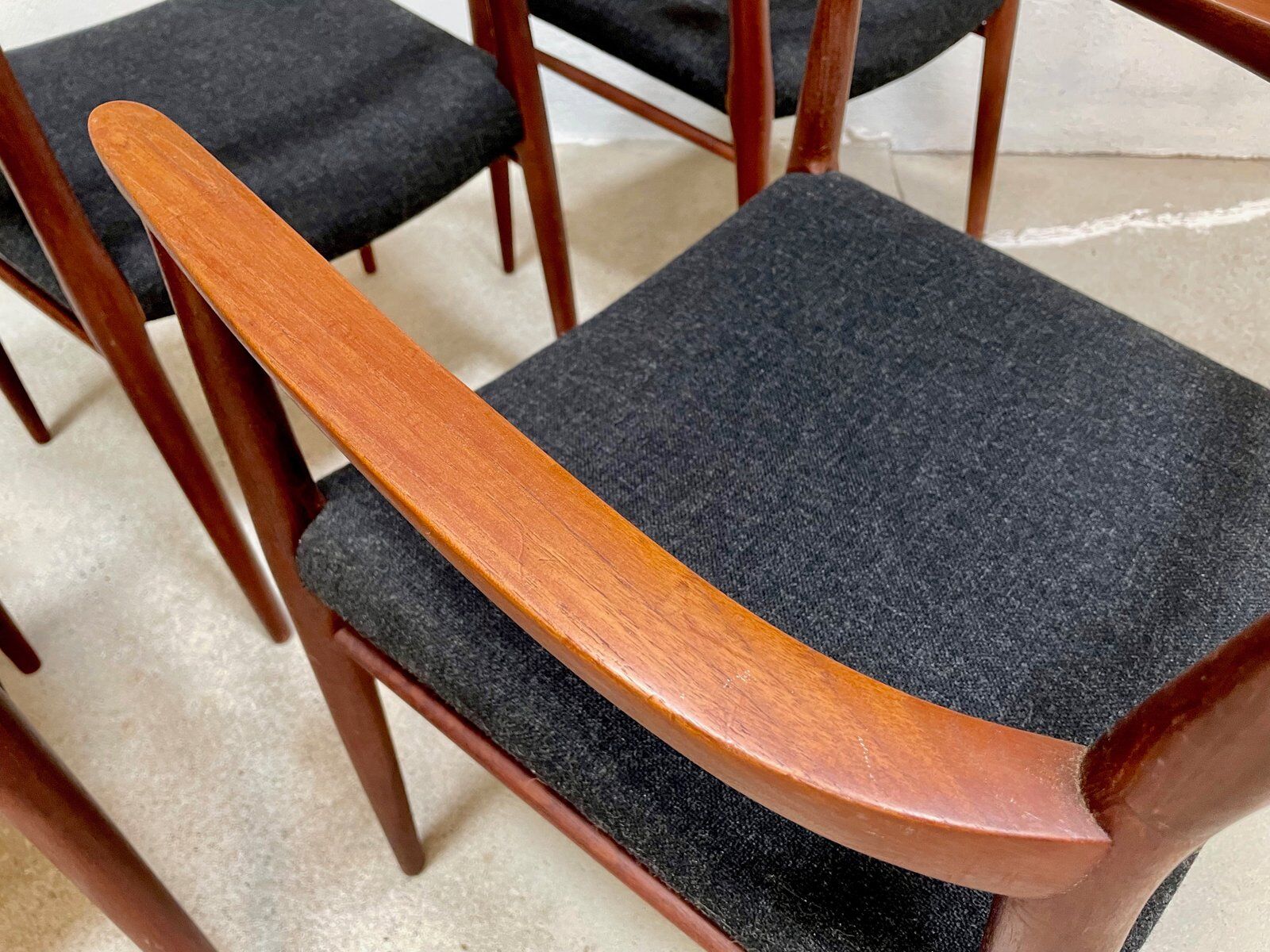 Danish teak model 56 chairs by Niels O. Møller for J.L. Møllers, 1954, set of 4