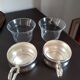 Duo silver metal teacups