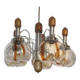 Murano glass chandelier in wood and chrome for Mazzega 60/70
