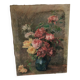 Huile sur toile ancienne Bouquet de roses