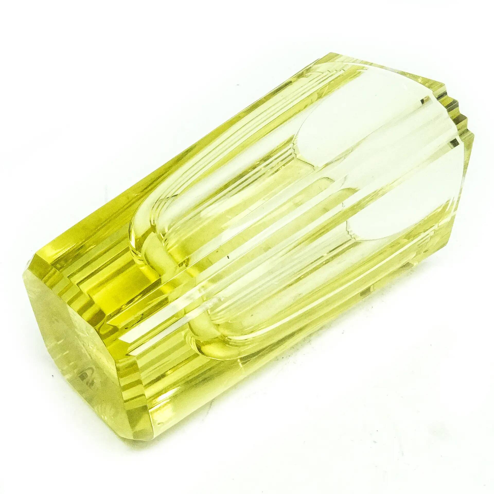 Art Deco vase, crystal, Moser, Czechoslovakia, 1930s