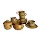 Set coffee cups Sarreguemines sugar bowl and vintage milk pot service"Cottage"