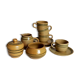 Set coffee cups Sarreguemines sugar bowl and vintage milk pot service"Cottage"