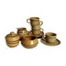 Set coffee cups Sarreguemines sugar bowl and vintage milk pot service"Cottage"