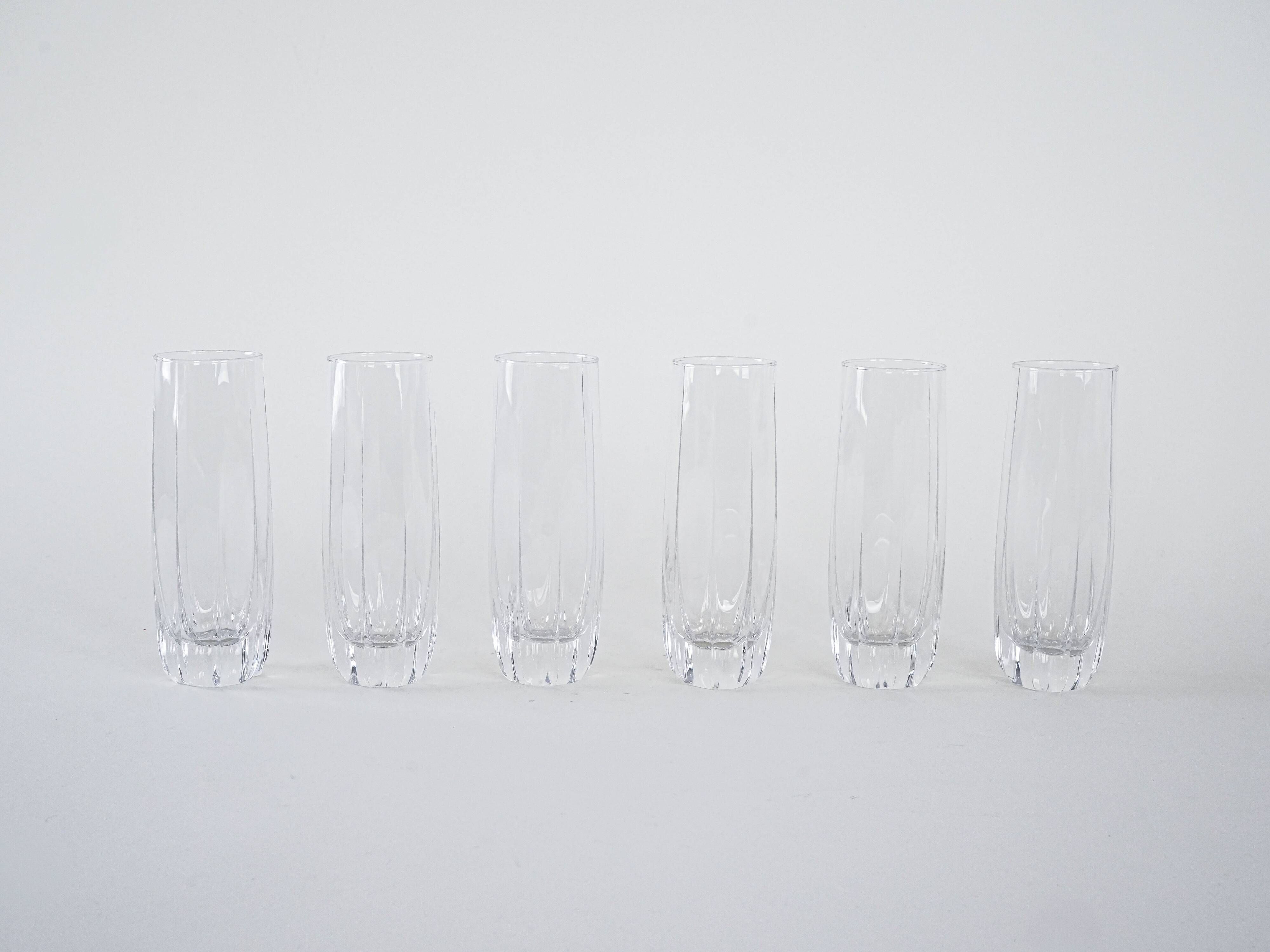 Set of six glasses, Italian design, 1960s, made in Italy