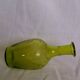 Cut and engraved green blown glass carafe vase
