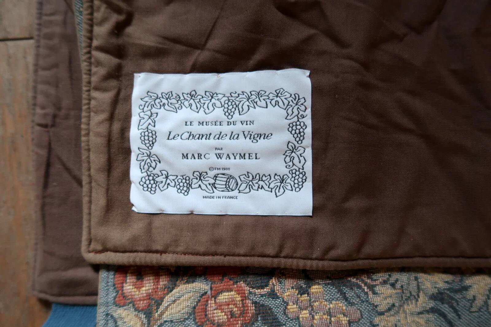 Vintage French tapestry wall hanging by Marc Waymel, 91cm x 117cm, 1960s