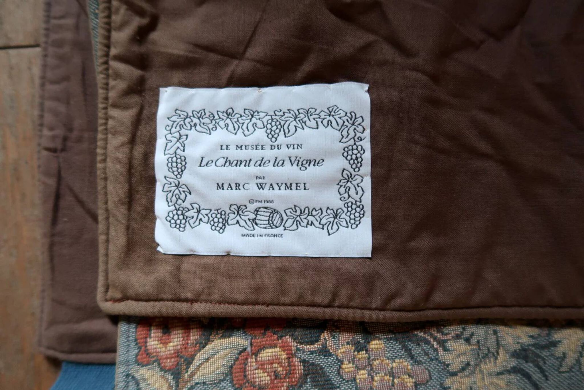 Vintage French tapestry wall hanging by Marc Waymel, 91cm x 117cm, 1960s