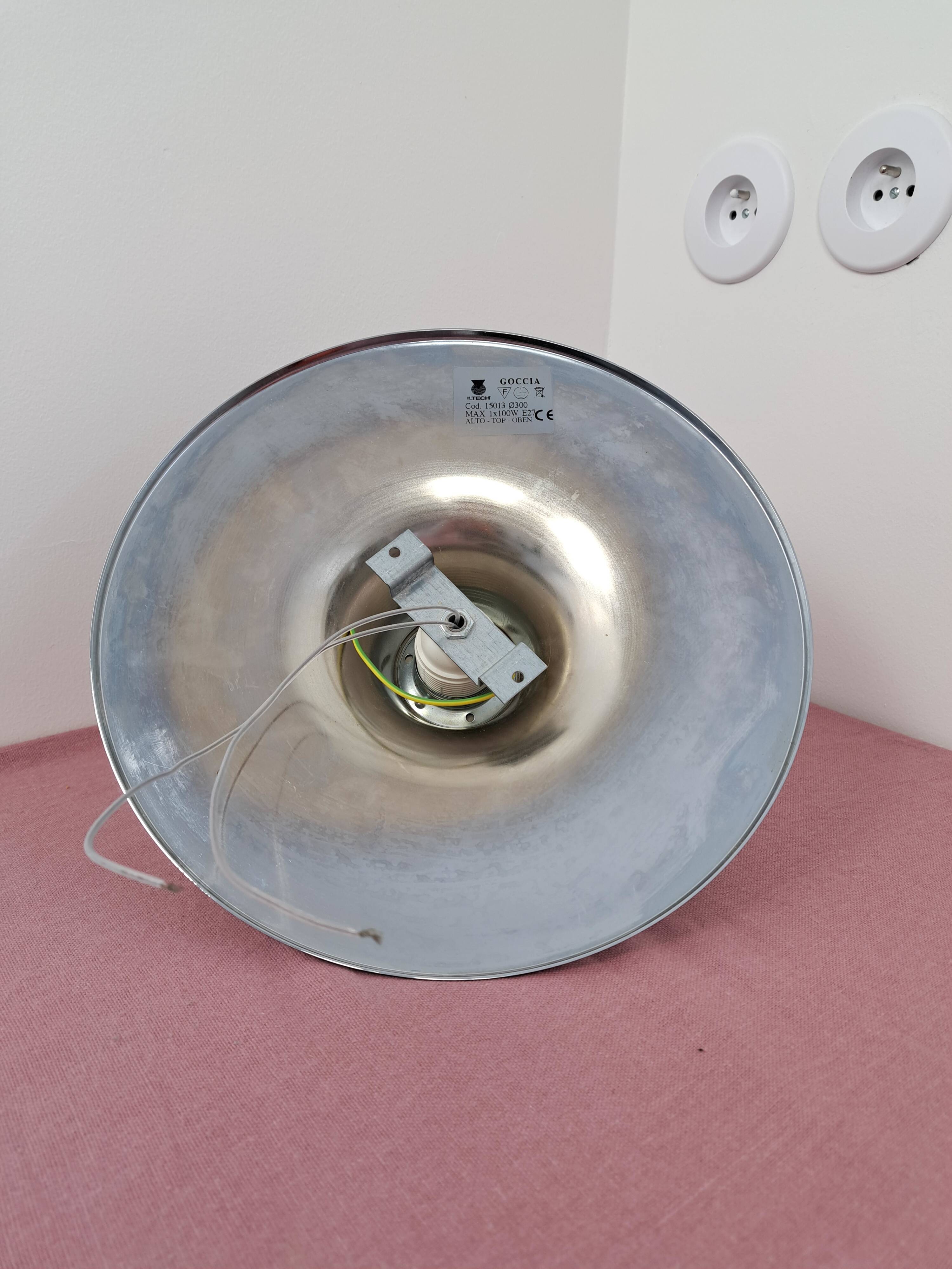 Chrome wall or ceiling light Goccia UFO design space age