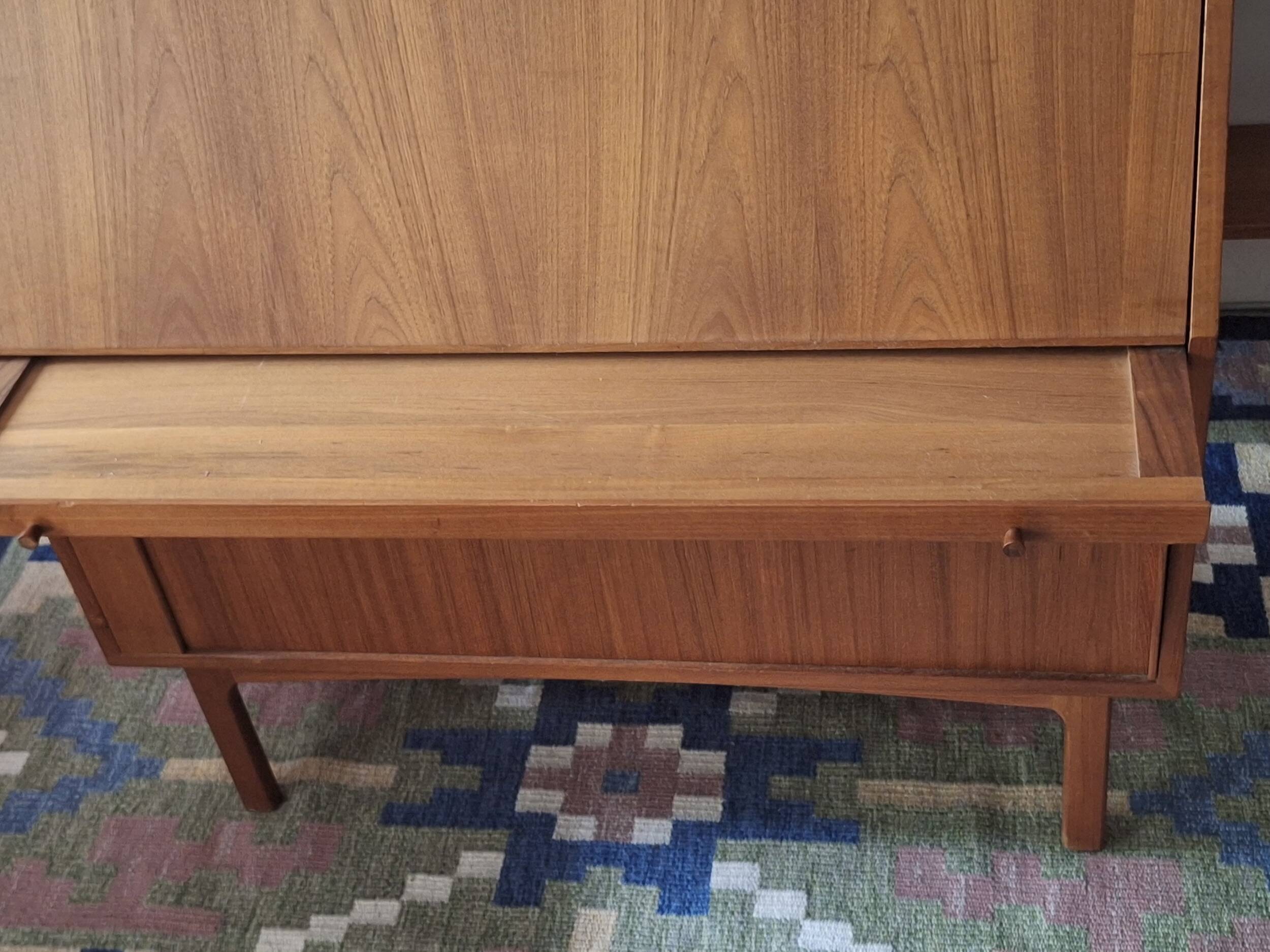 Bernhard Pedersen teak secretaire, Denmark 1960s