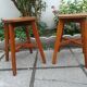 Paire de tabourets bois années 50