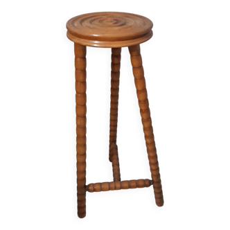 Sellette guéridon tabouret bois tourné vintage année 50