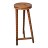 Pedestal table turned wooden stool vintage 50s