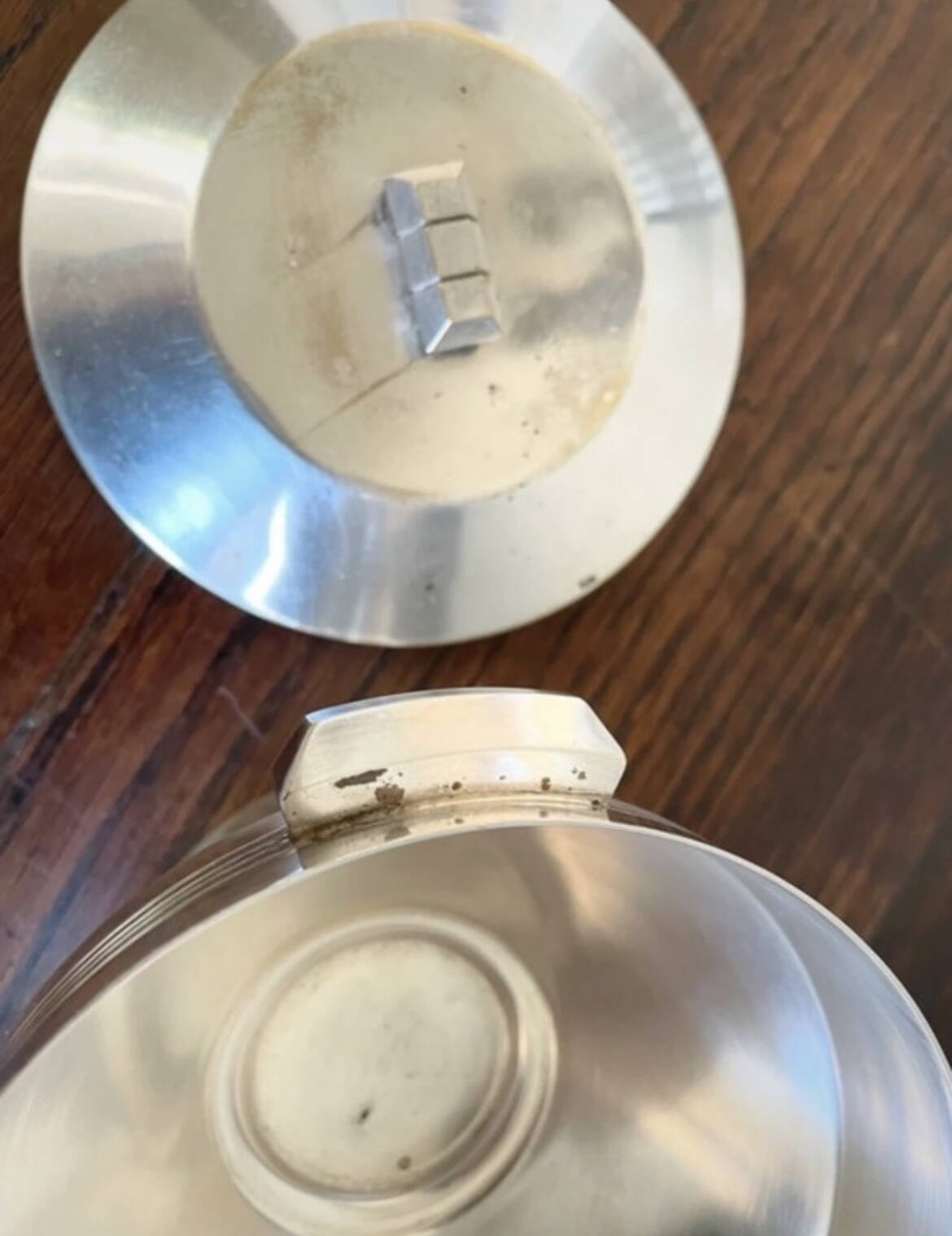 Art Deco silver-plated sugar bowl and sweet jar
