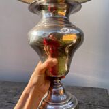 Large silver metal lamp with classic baluster o