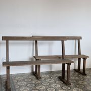 Pair of old wooden church benches – rustic chapel benches