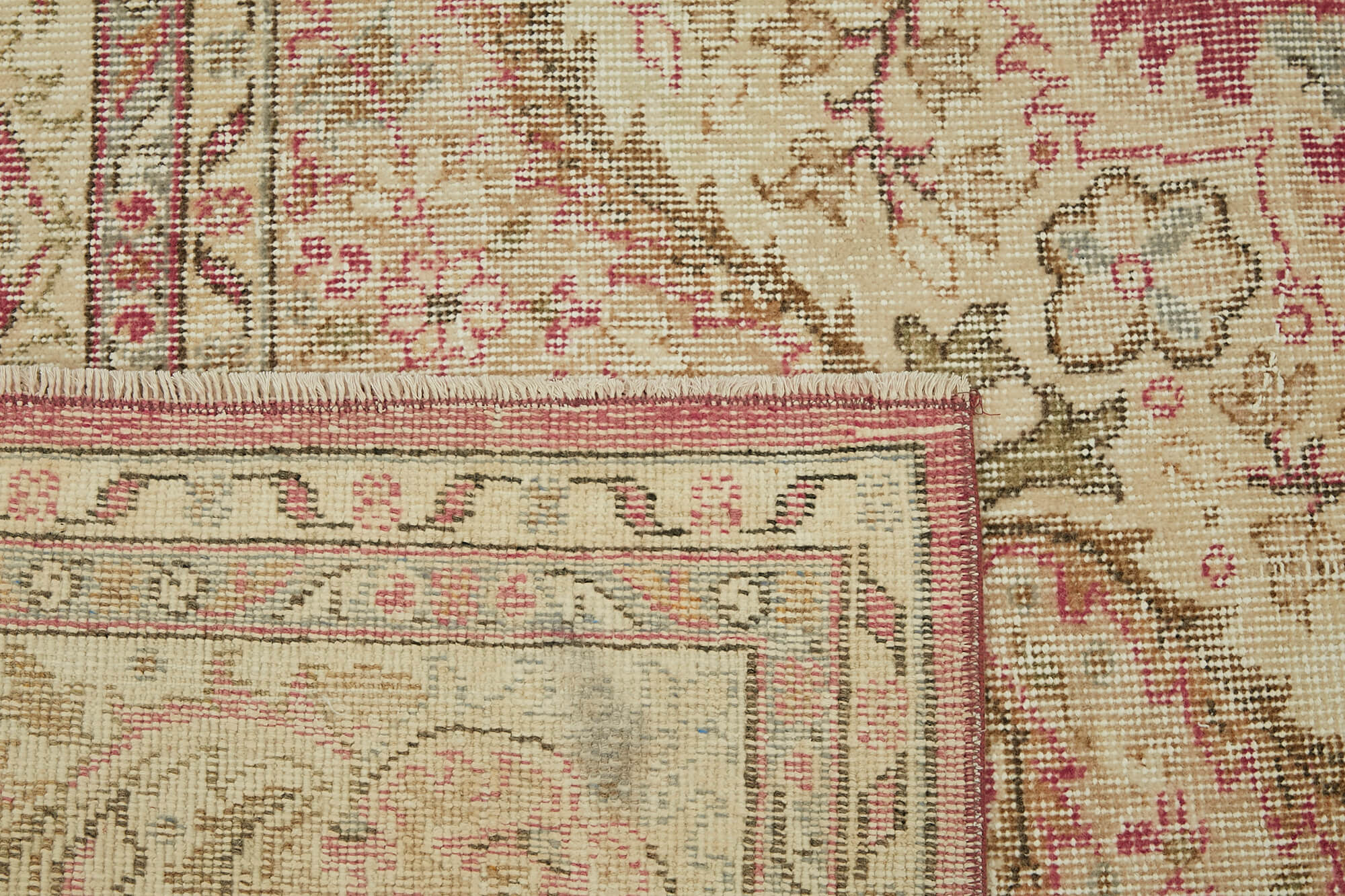 Handmade turkish contemporary 1980s beige wool carpet