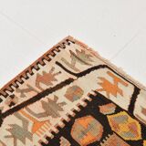 "Tapis Kilim Ancien 100% Laine – Grand Format, Pièce Rare à Motifs Ethnique