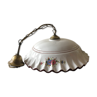 White wavy earthenware pendant light