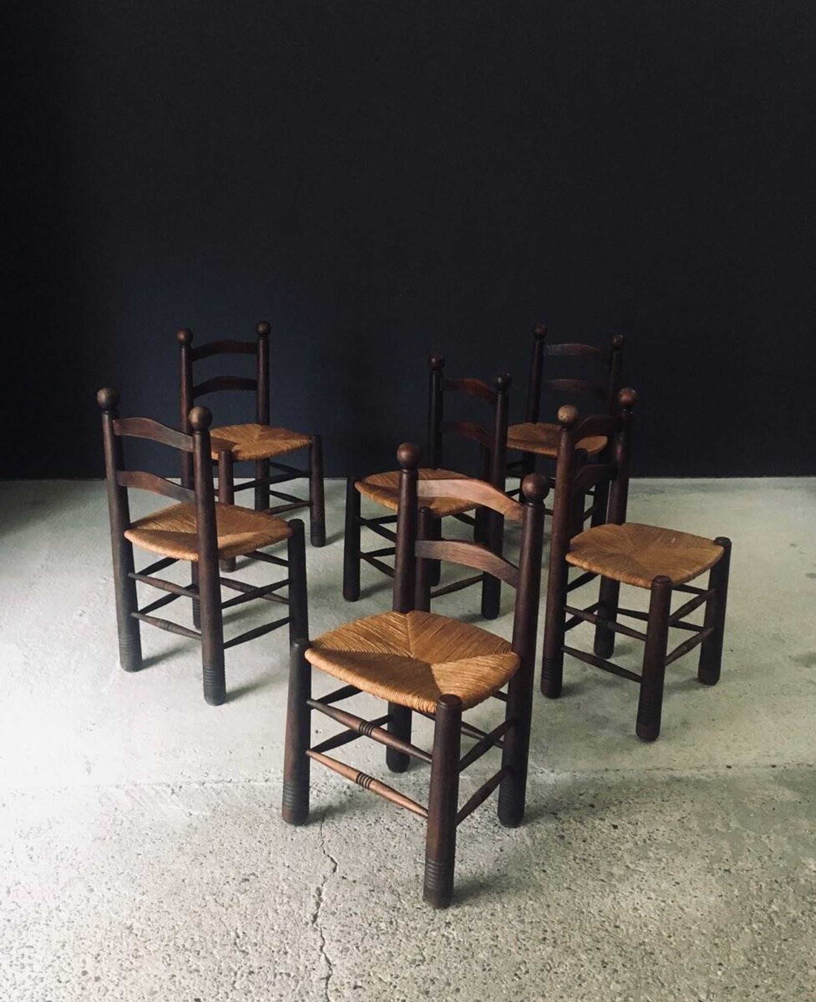 French Provincial Dining Chairs by Charles Dudouyt, France, 1940s, Set of 6