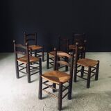 French Provincial Dining Chairs by Charles Dudouyt, France, 1940s, Set of 6