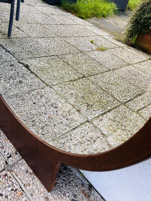 Miroir biseauté rond en bois