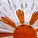 Vintage cut crystal pocket bowl with amber centre – 1960s/70s