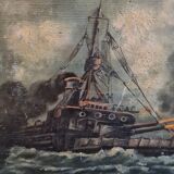 French WW1  Painting signed Amand and dated 1914