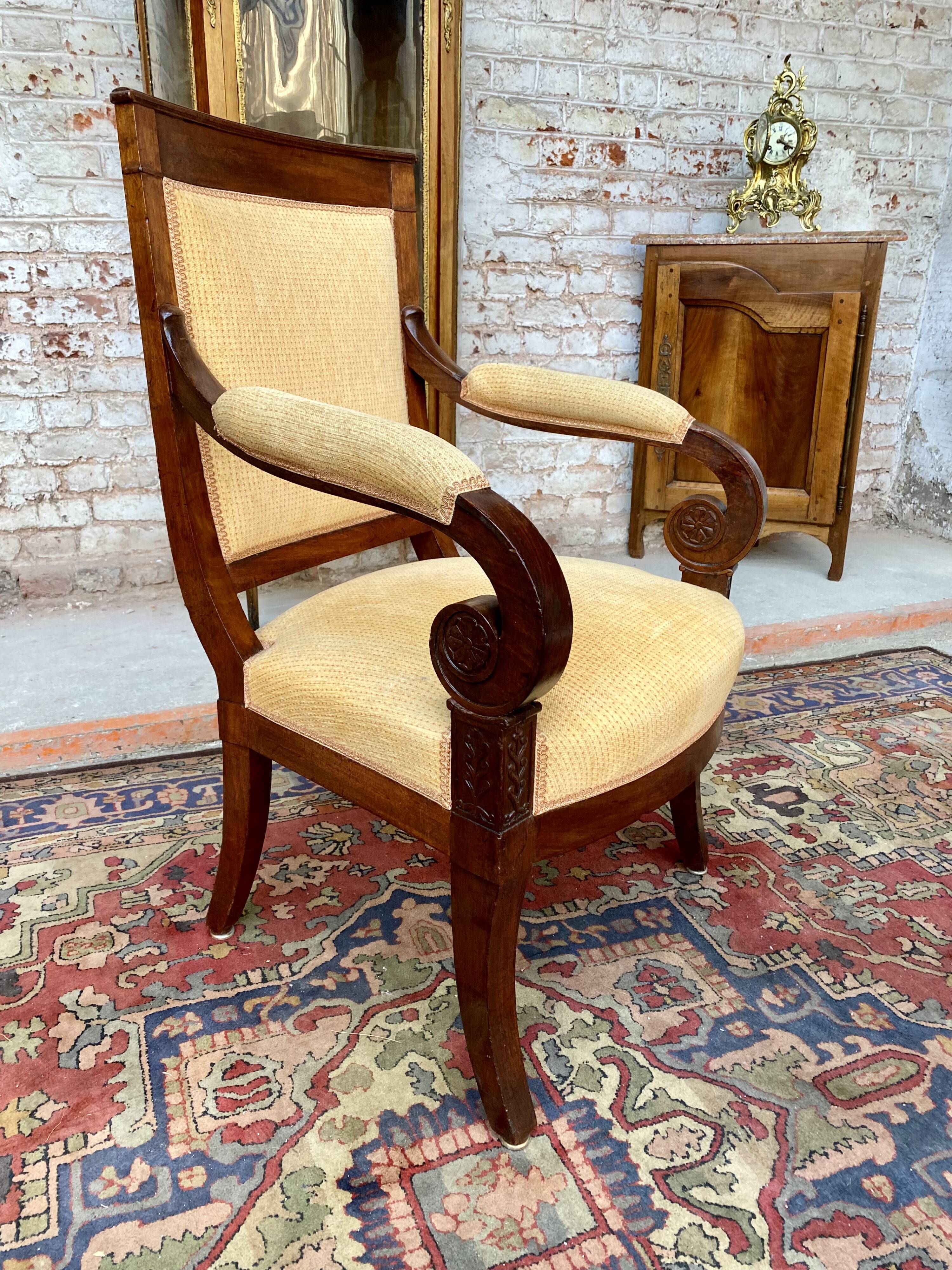 Mahogany armchair period empire xix eme century