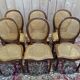 Suite de 6 chaises médaillon Louis XVI en cannage