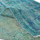 Vintage turkish rug over-dyed in teal blue color
