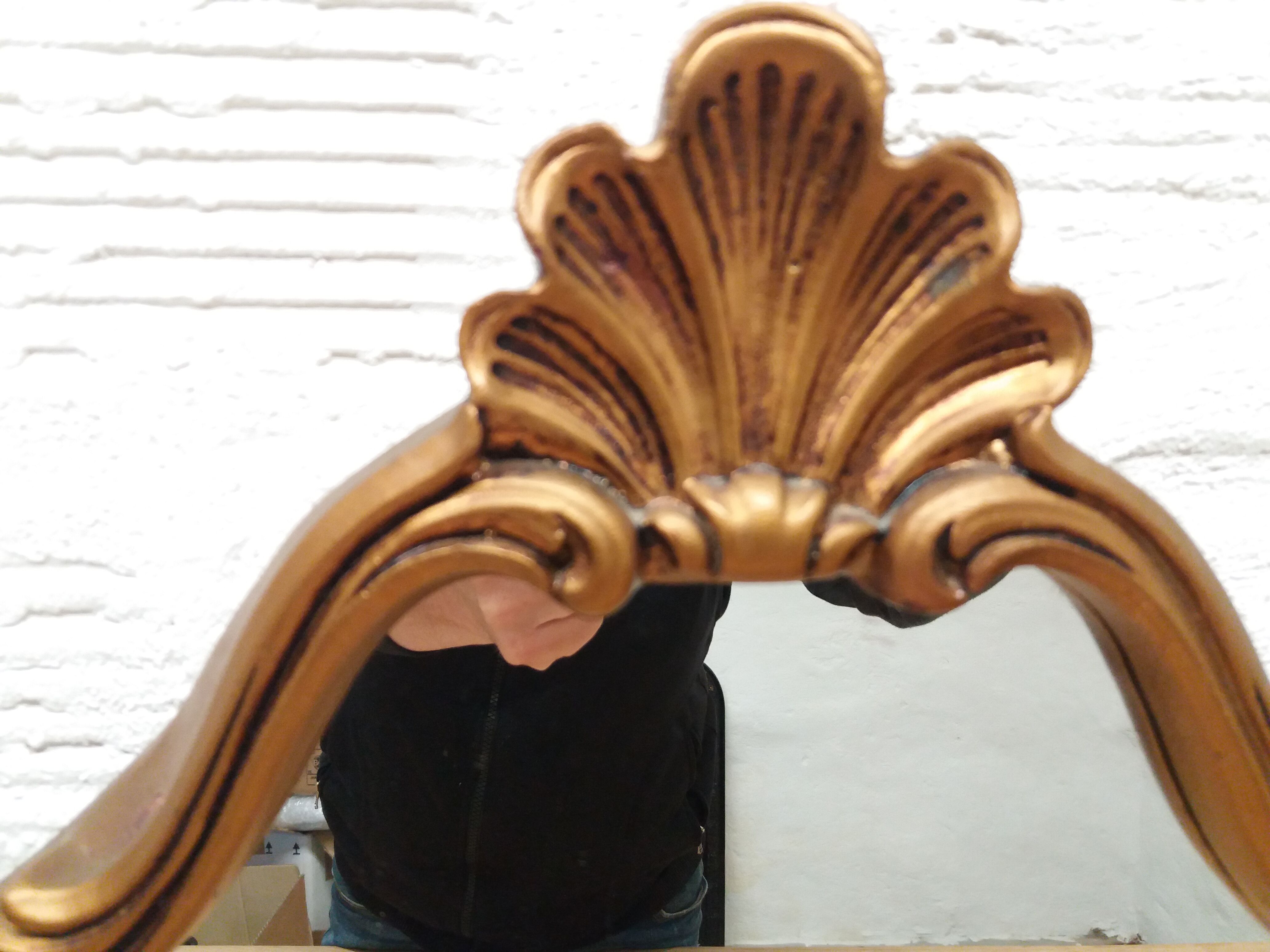 Golden baroque mirror  - 50x32cm